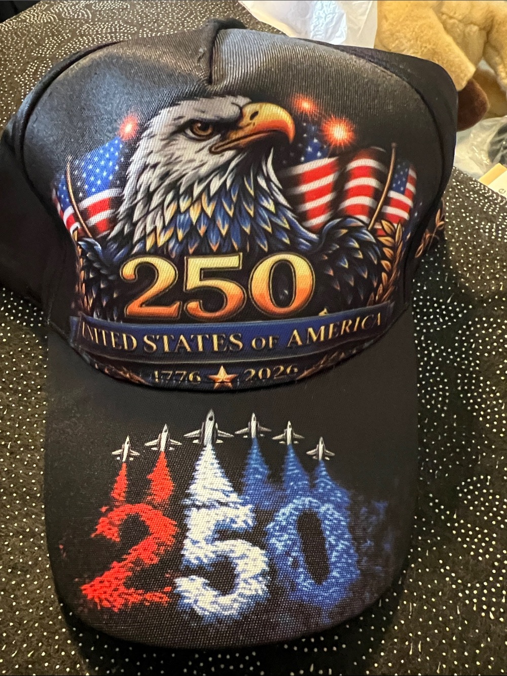 Black Patriotic 250 Eagle Cap - United States Design